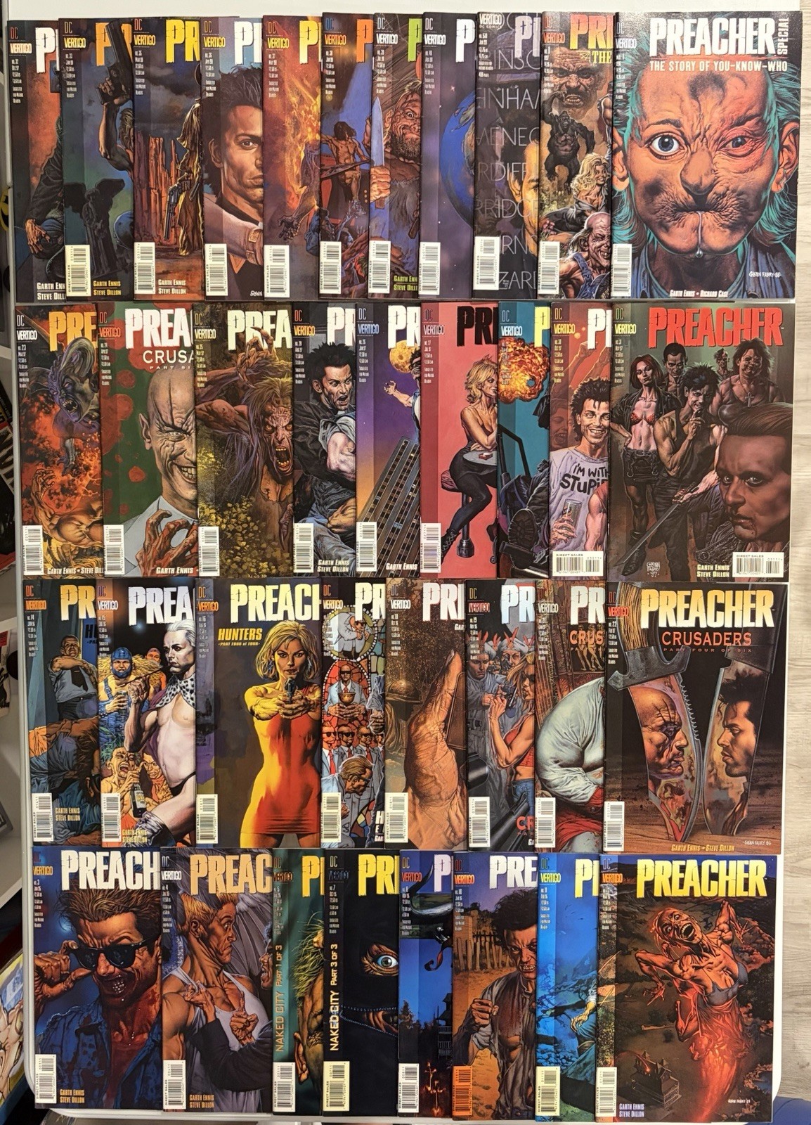 Preacher Comic Lot - 32 Issues btw 3-50 + 2 One Shots. Most VF+/NM DC Vertigo Preacher Comic Lot - 32 Issues btw 3-50 + 2 One Shots. Most VF+/NM DC Vertigo