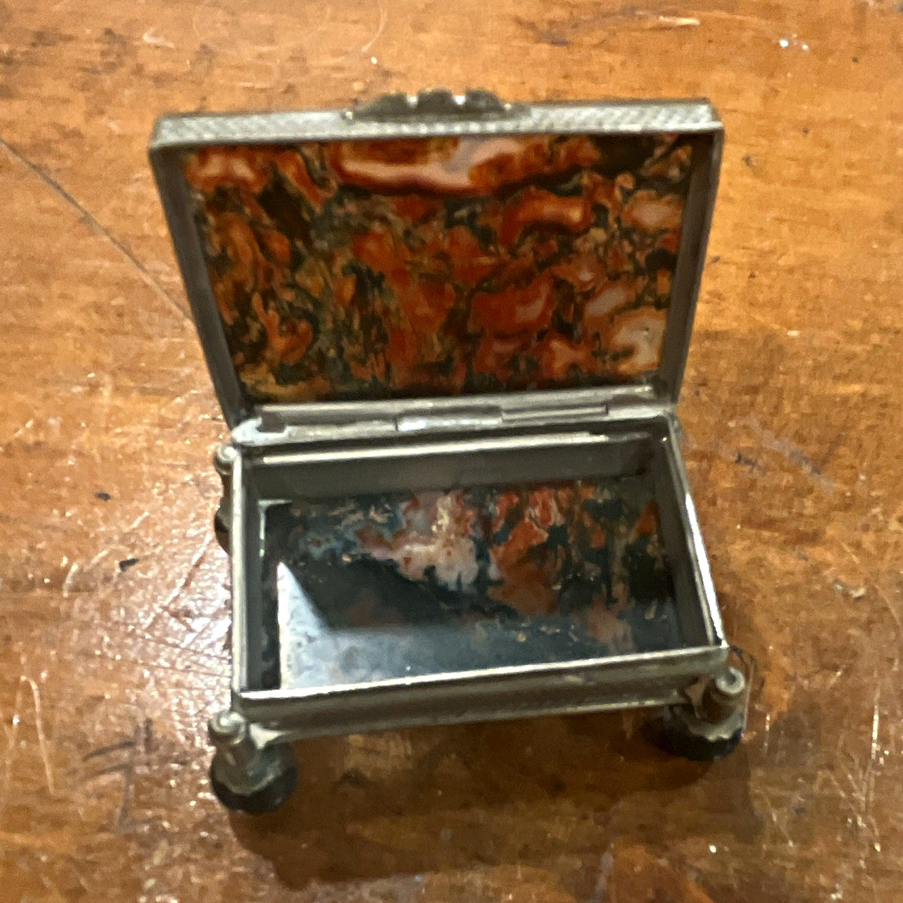 Antique French Moss Agate Box c.1900