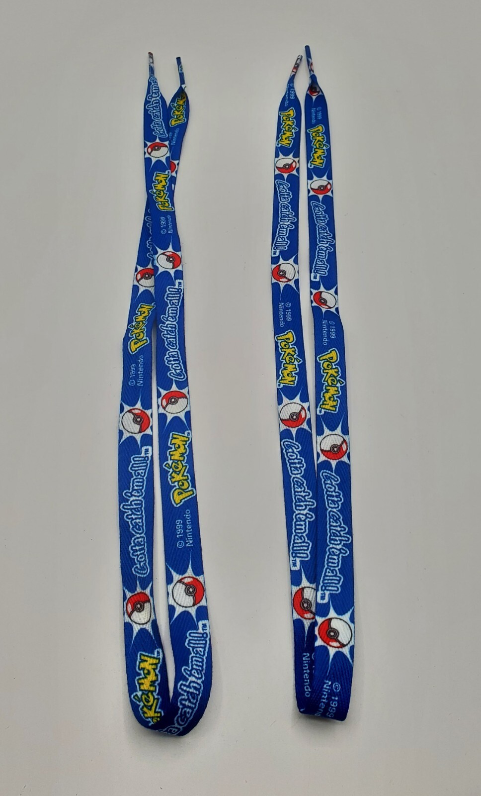 Pokemon 1999 Shoelaces Blue ‘Gotta Catch ‘Em All’ Discontinued Brand New