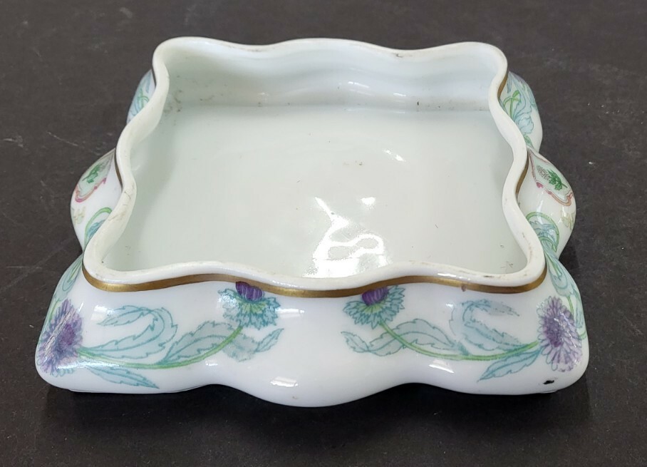 Rare 1940s Hotel Astor NY Ceramic Square Trinket Dish Germany Nathan Straus Sons
