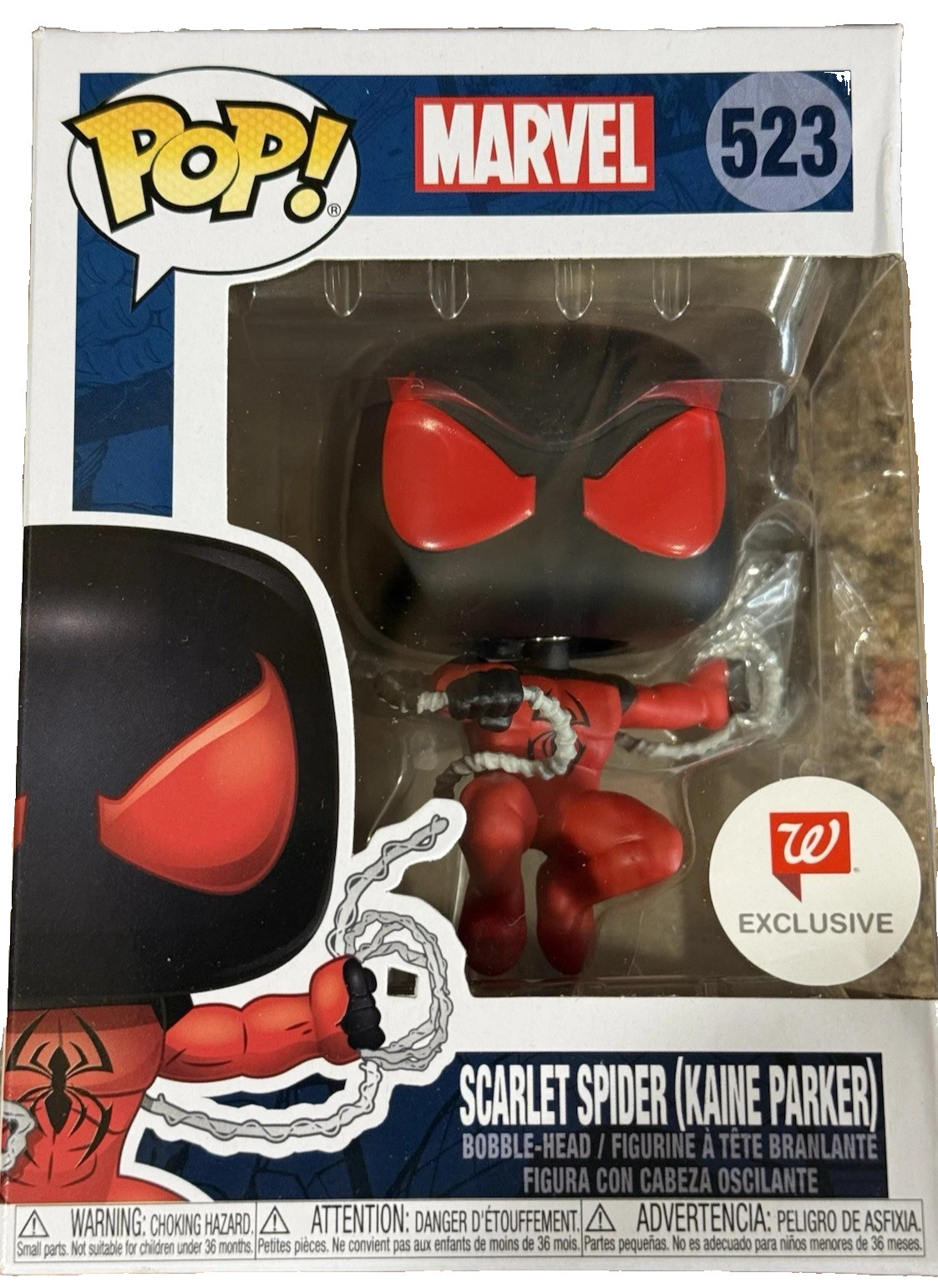 Funko Pop Vinyl: Marvel Scarlet Spider Kaine Parker Walgreens (Exclusive) 523 Funko Pop Vinyl: Marvel Scarlet Spider Kaine Parker Walgreens (Exclusive) 523
