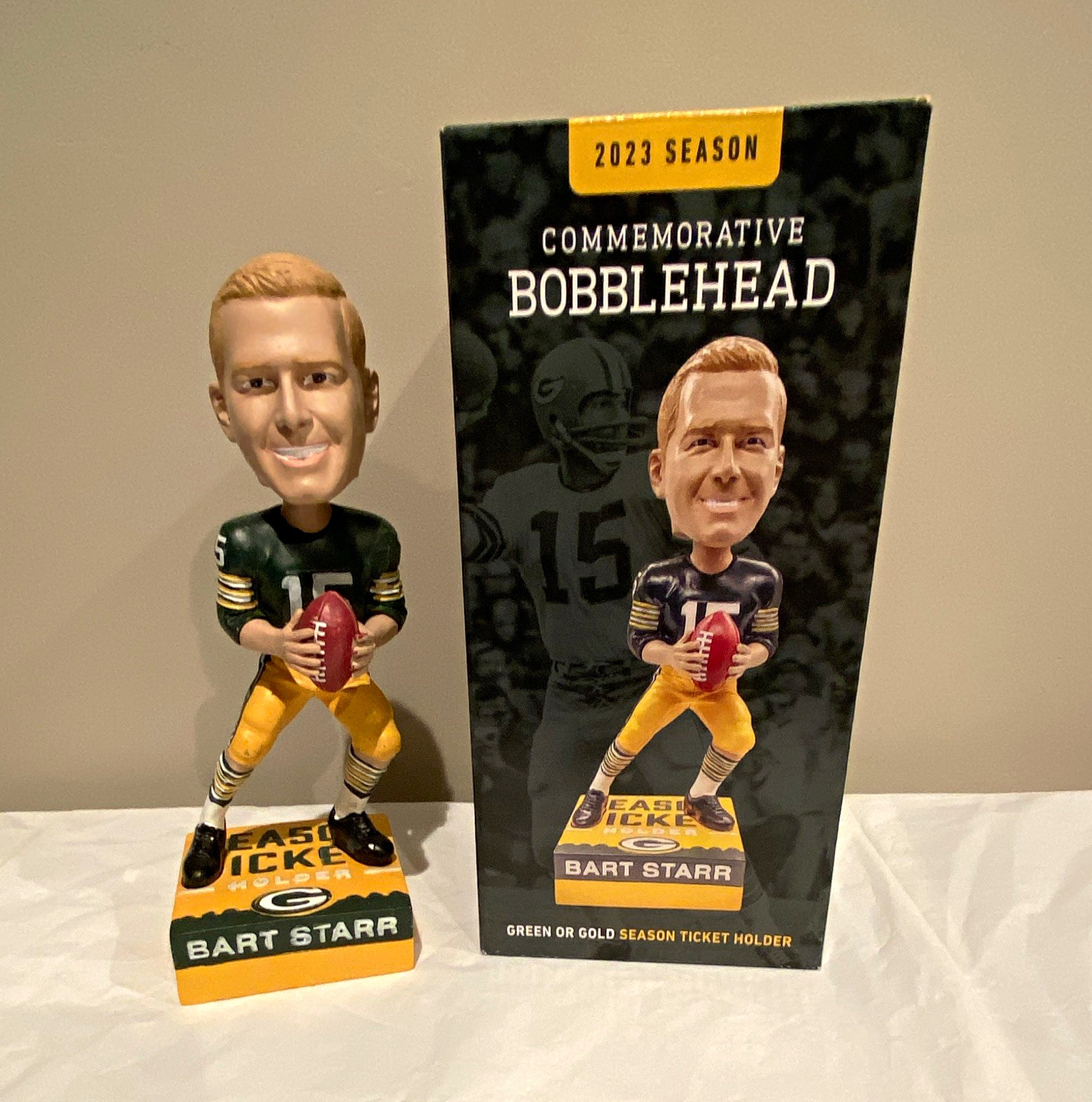 Packer Pro Shop Bart Starr Green Bay Packer 2023 Season Ticket Holder Bobblehead