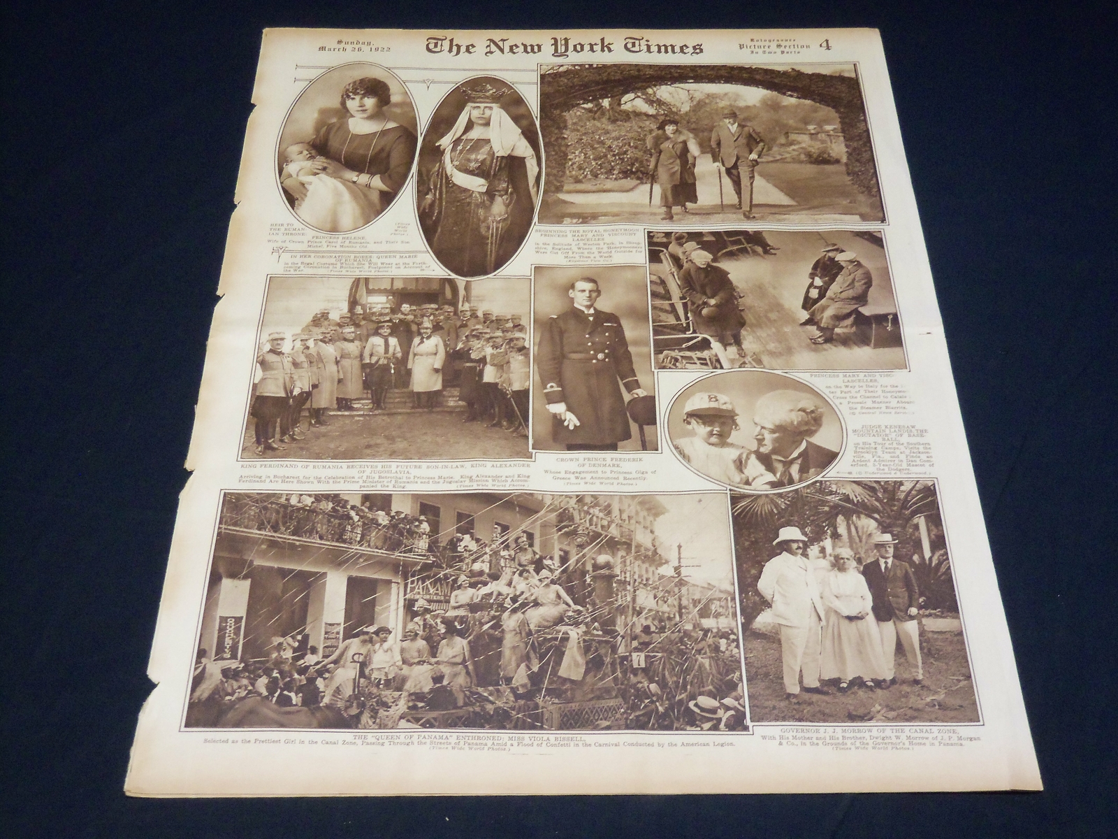 1922 MARCH 26 NEW YORK TIMES PICTURE SECTION NO. 4 & 5 - QUEEN MARY - NT 8874