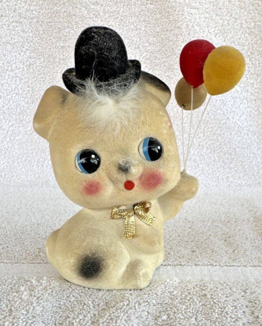 Vintage Blow Mold Cat Bank Felt Covered Cat Plastic Bank 1960s Made In Japan