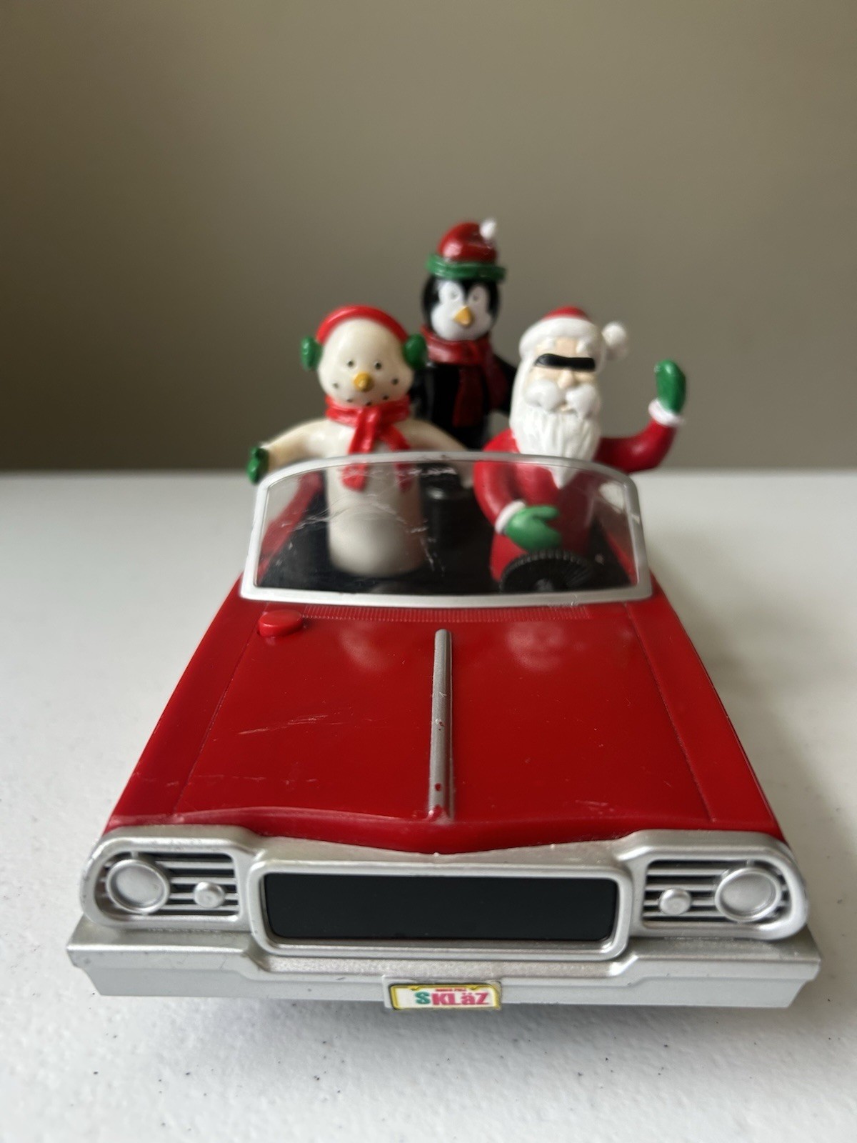 Vintage Gemma Christmas Low Rider Red Impala Car Santa Snowman Penguin Musical 