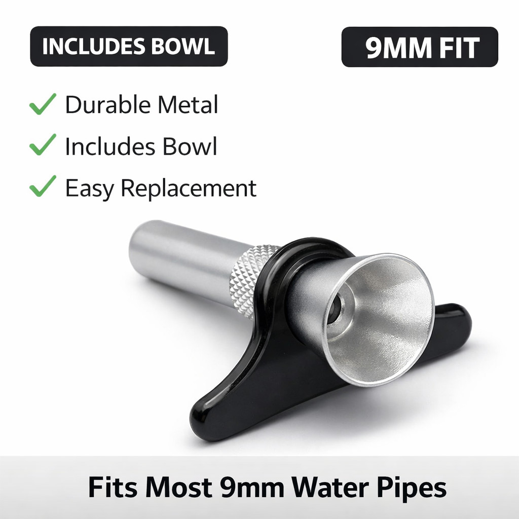 9mm Metal Downstem Replacement + Bowl | Bong Stem Hookah Pipe USA