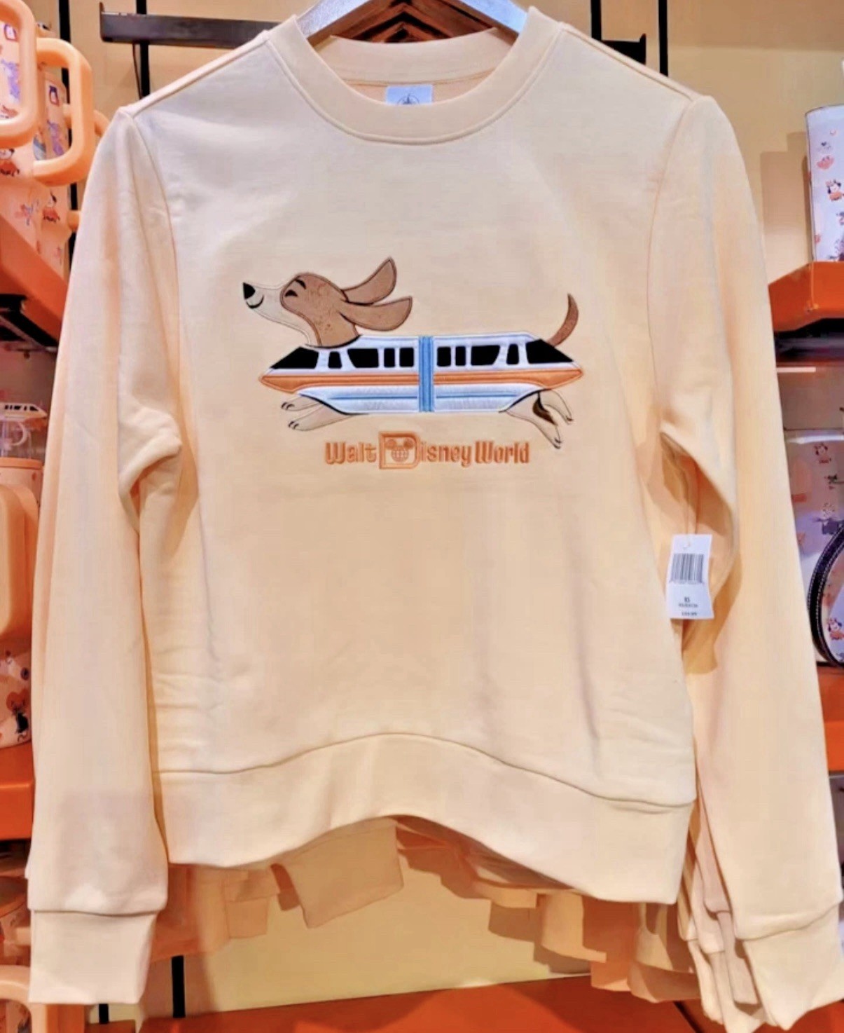 Disney Parks 2026 Halloween Monorail Dog Sweatshirt Pullover Embroidered Size L