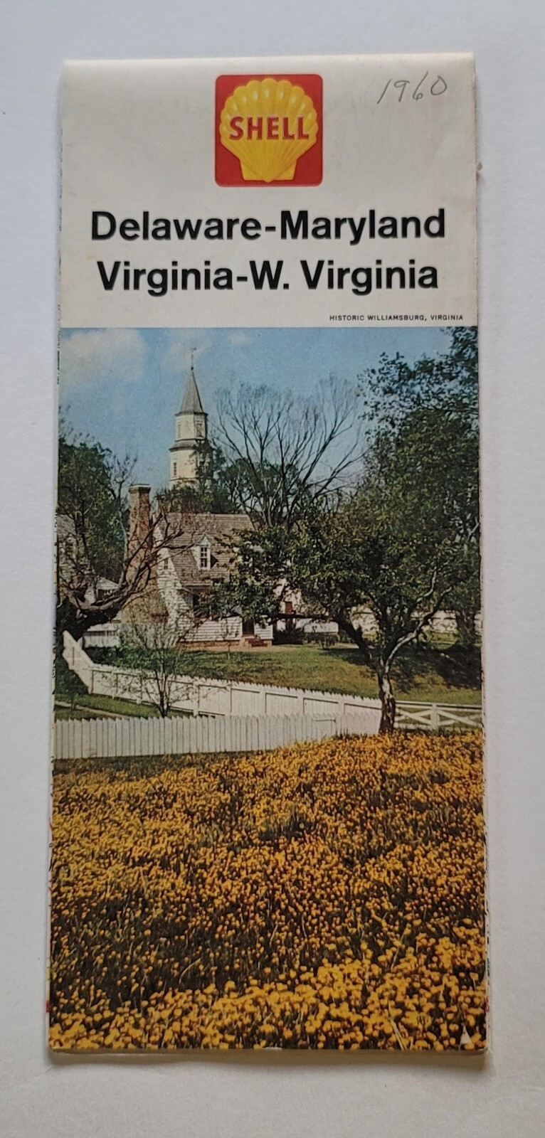 1960 Shell Oil Gas Station Delaware - Maryland Virginia W. Virginia Vintage Map