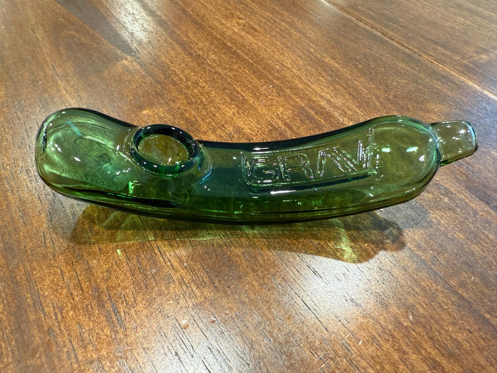 5” Grav Glass Pipe Bowl Rocker Green