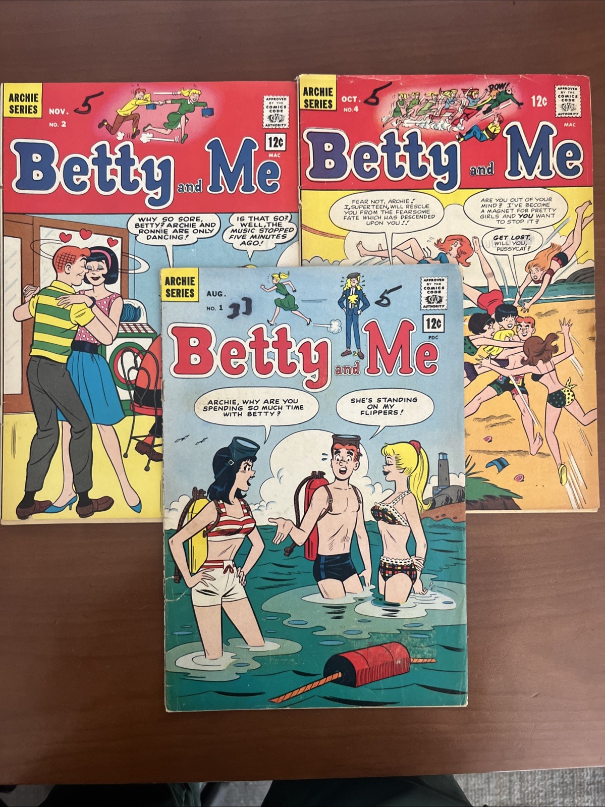 Betty and Me #1 2, 4 (Archie Series 1965). Covers Detached.  C Pix, Notes, Store