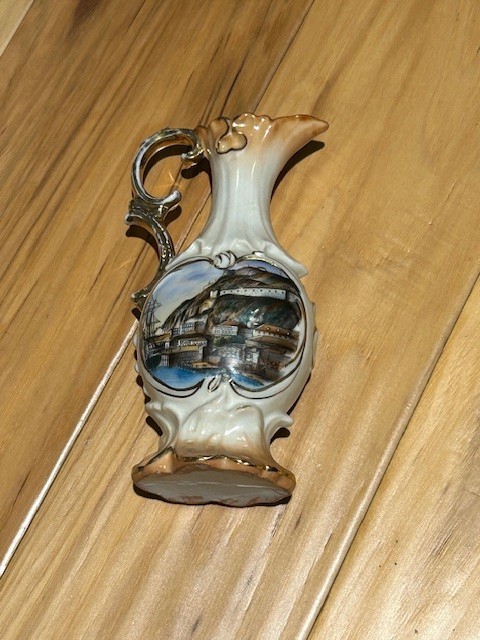 Vintage Porcelain pitcher - Quebec The Citadel, from St Lawrence River - Antique