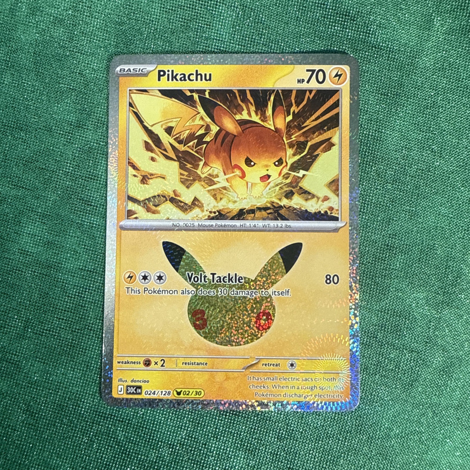 Pokemon TCG Pikachu 30th Anniversary 024/128 Near Mint