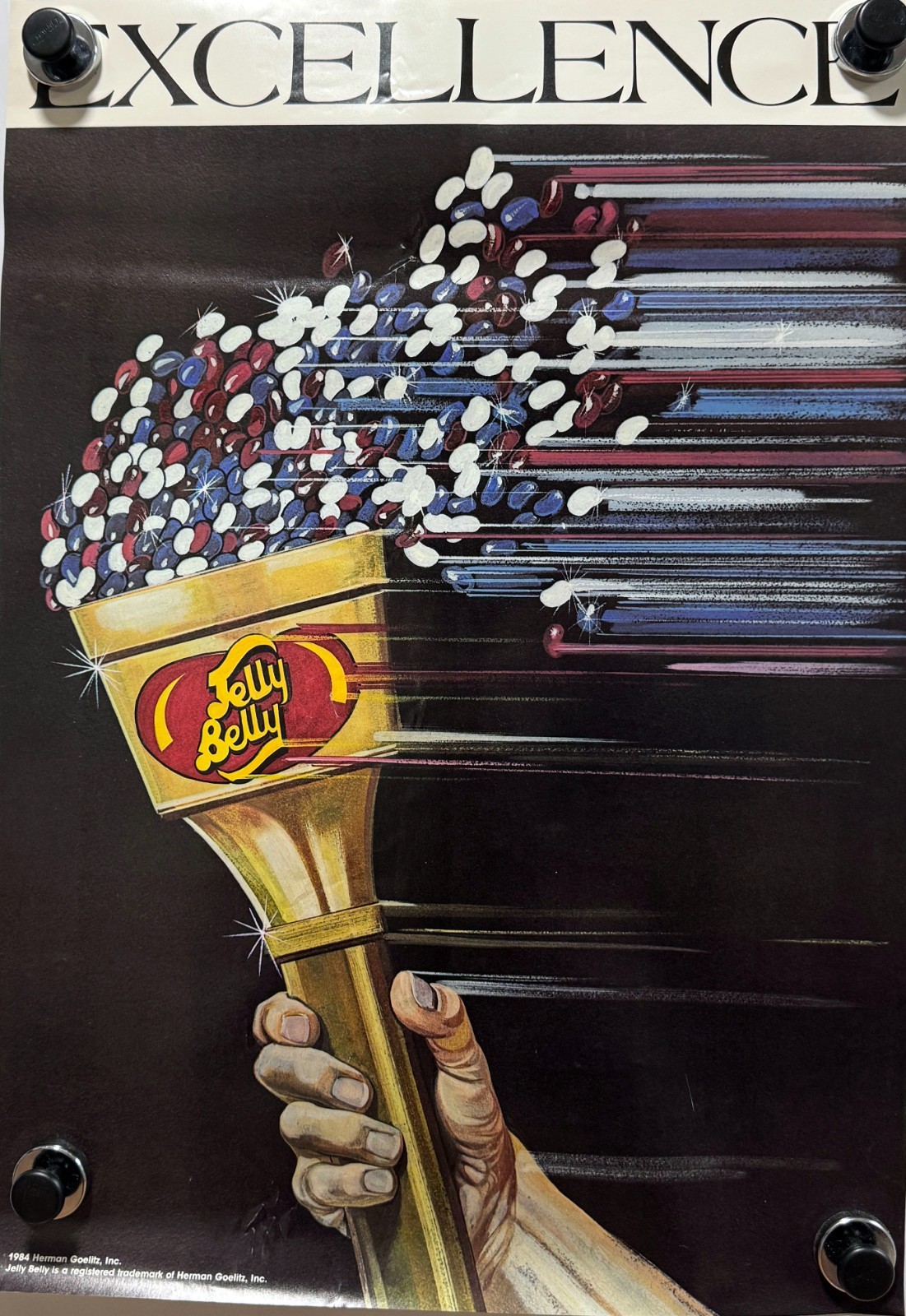 Vintage 1984 Jelly Belly Poster Excellence Candy Advertising Art 17x24