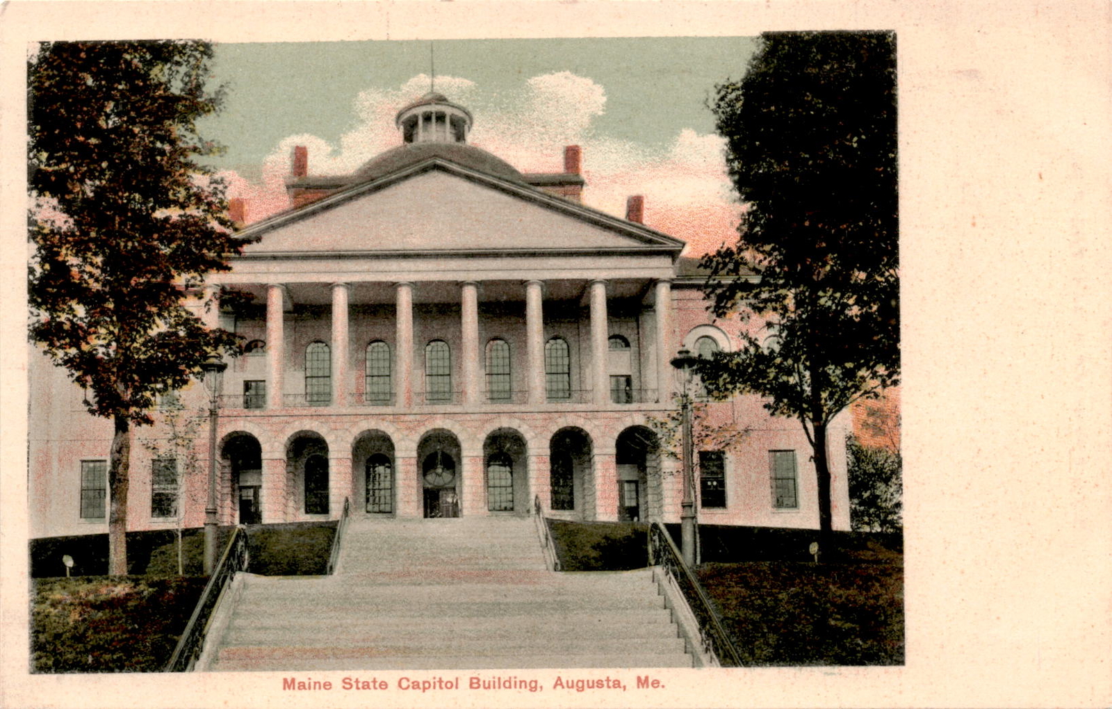 Maine State Capitol Building, Augusta, Me, Germany, G W. Morris, Postcard