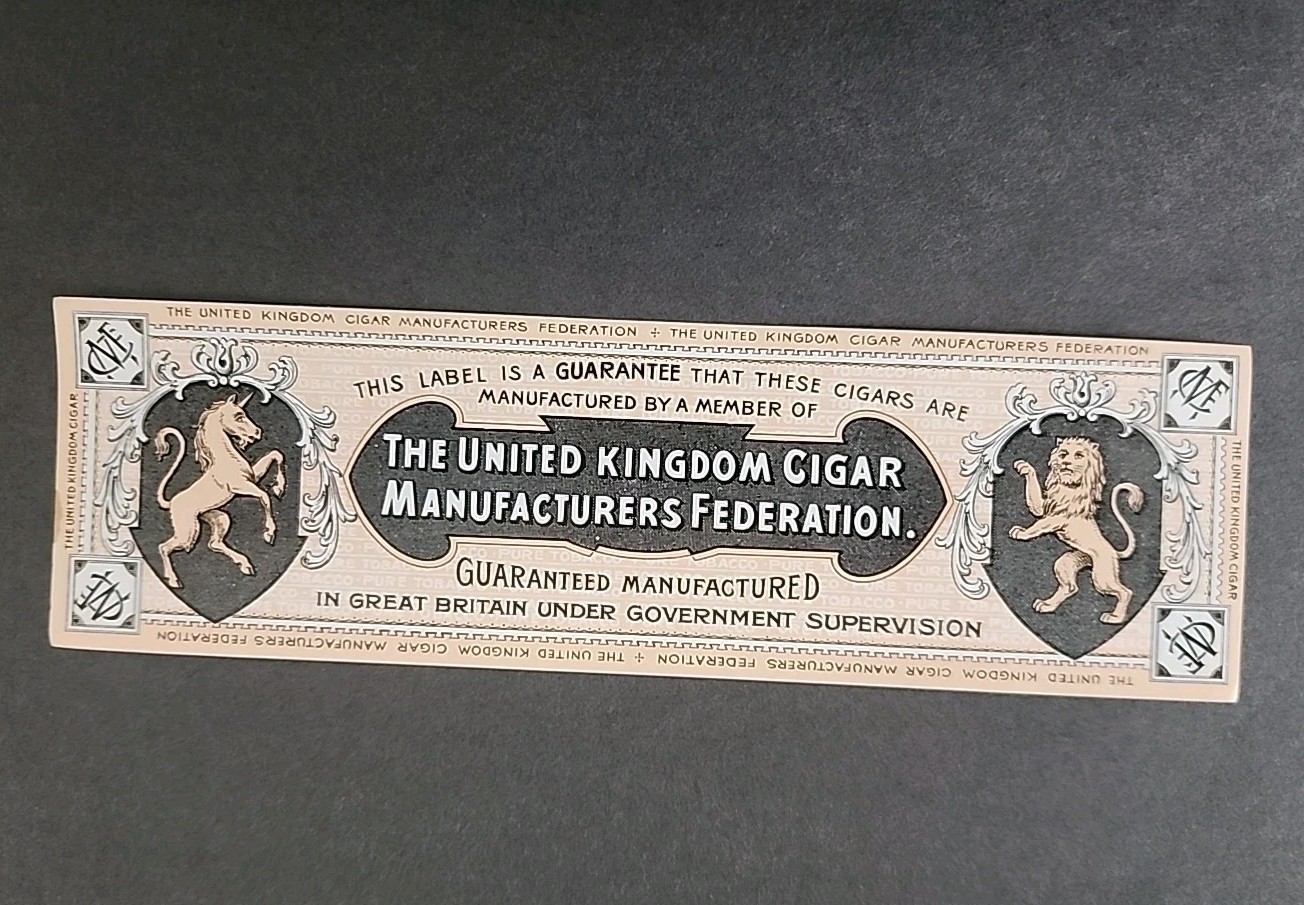 Rjkstamps United Kingdom  cigar box label. Great Britain Maybe 1930\'s Knock Off?