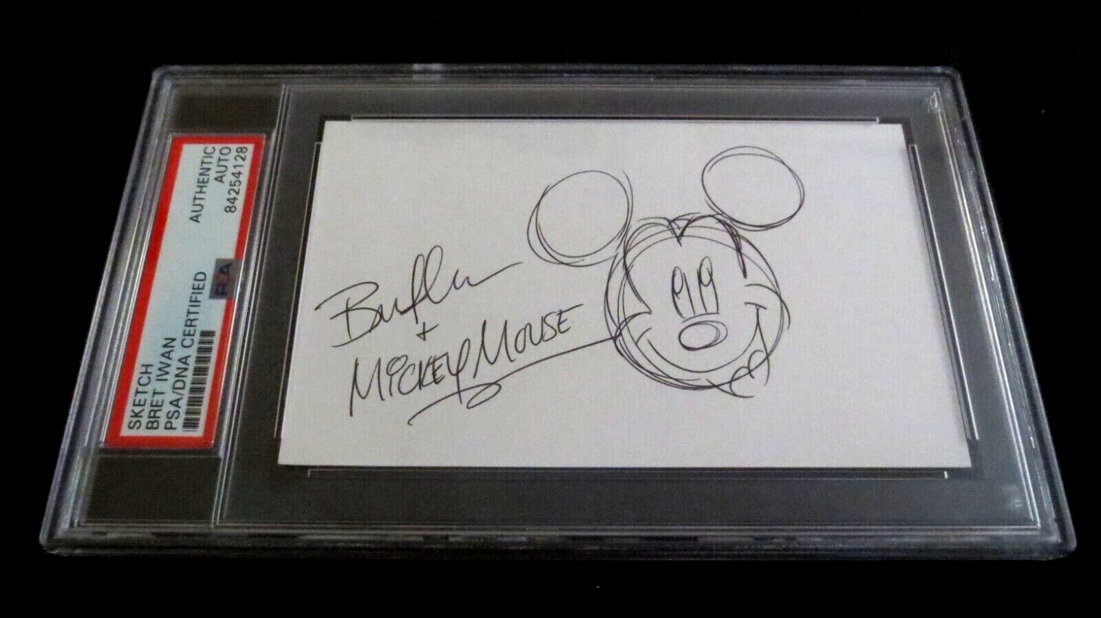 Bret Iwan voice of Mickey Mouse artist sketch signed autographed psa slabbed