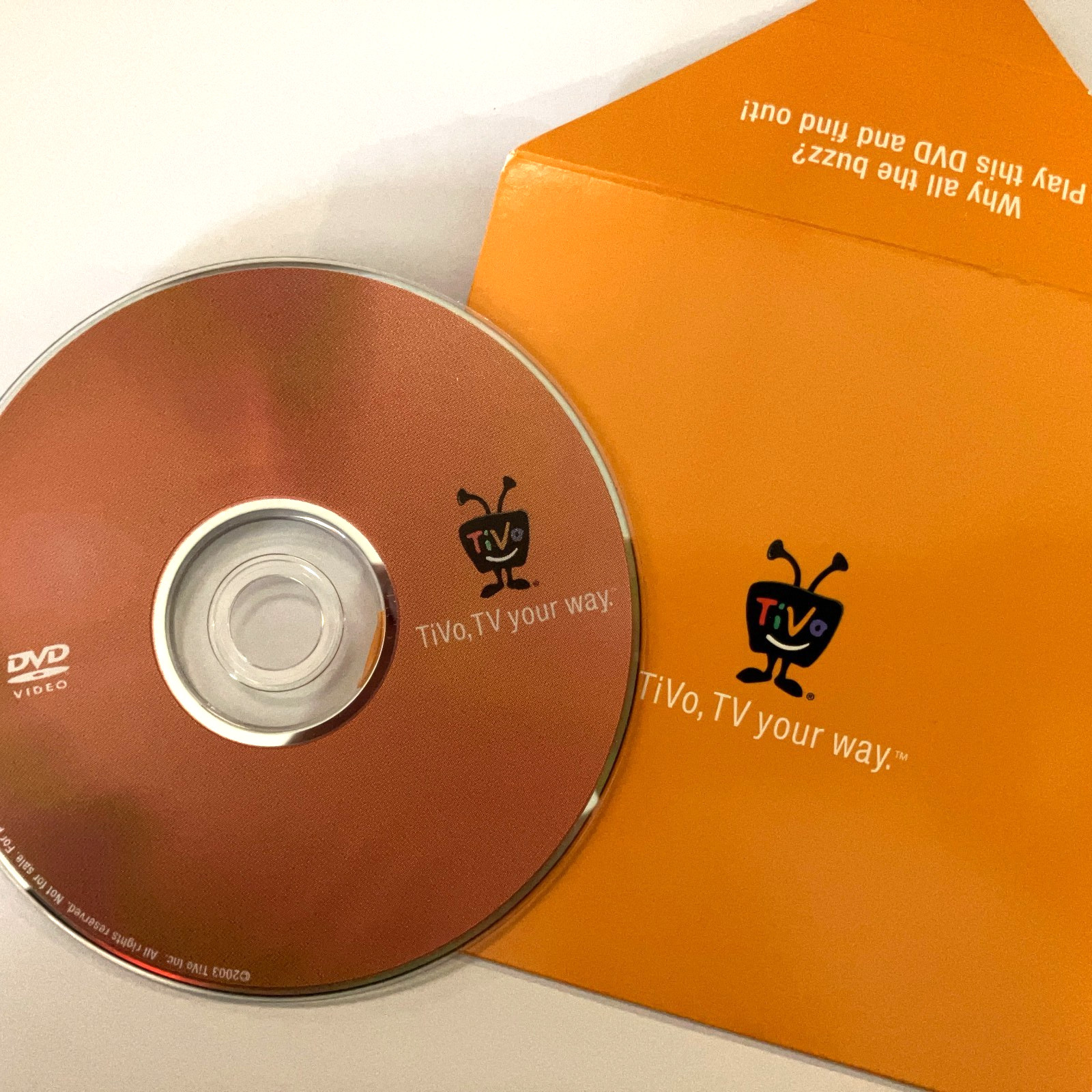 Vintage TIVO Mascot Promotional DVD ~ Tivo Your Way / Why All the Buzz  2003