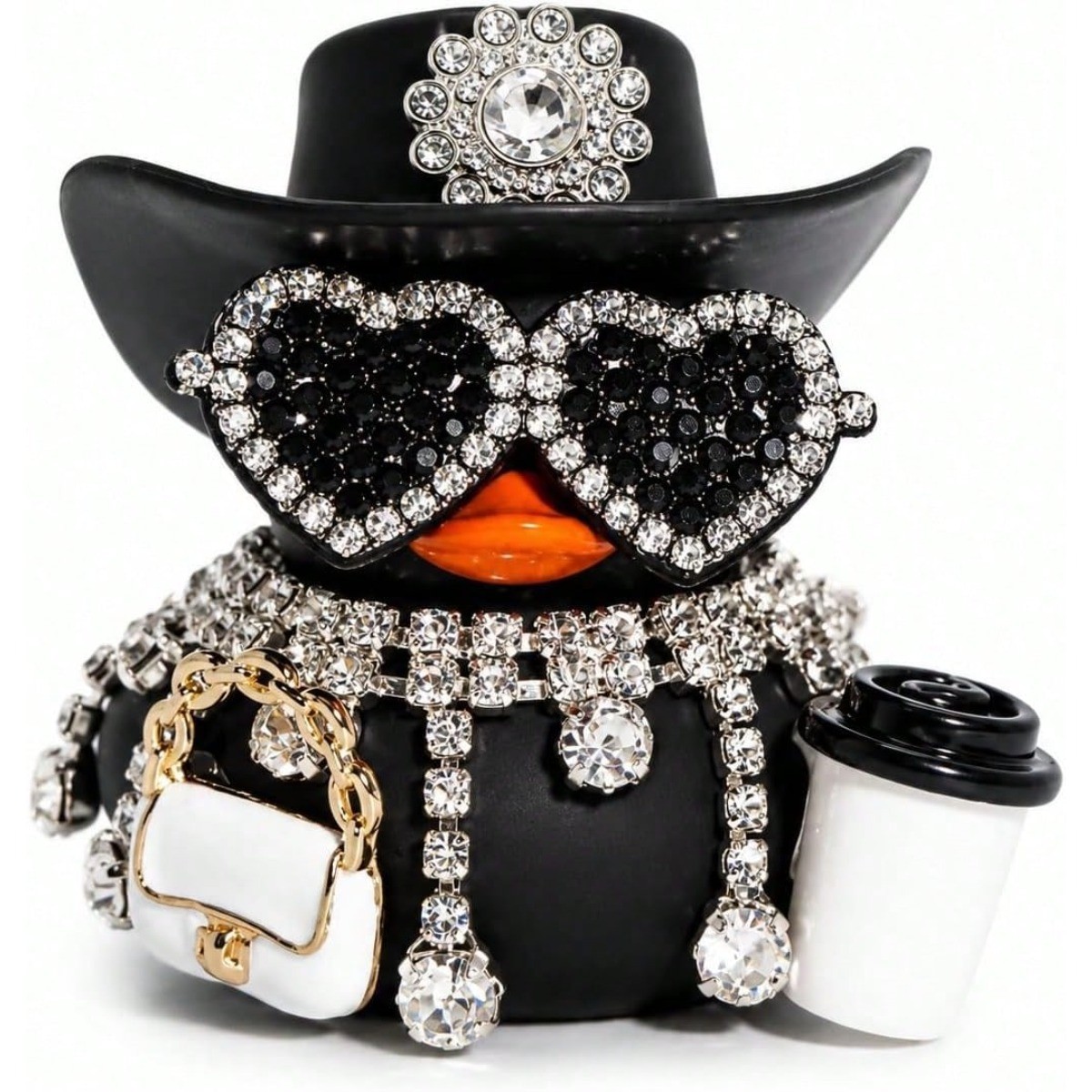 Black Cowboy Rubber Duck Funny Office Gifts Dashboard Decorations For Car Decor