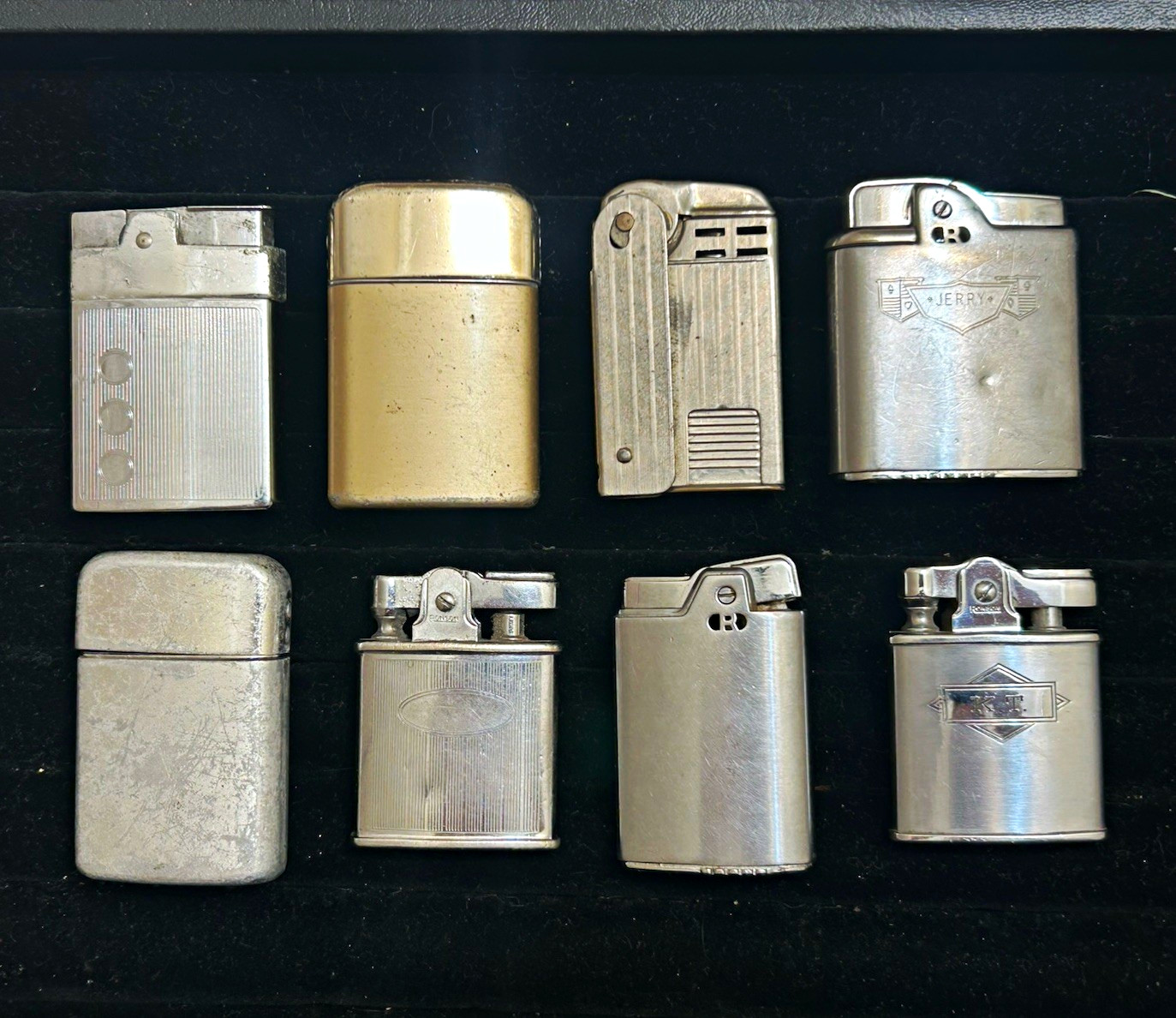 Lot of 8 ALL RONSON Vintage Cigarette Lighters Typhoon Rover Capri Princess