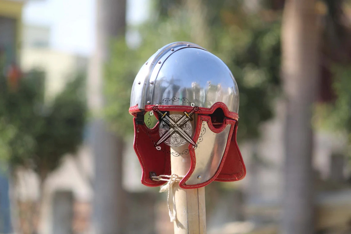 Reconstruction of a helmet larp reenactment Cosplay Helmet Steel 1.6mm Helmet