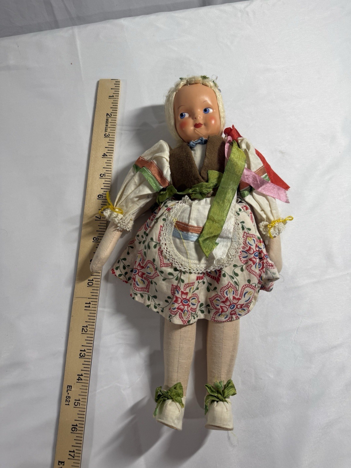 Hungarian Folk Art Doll Vintage