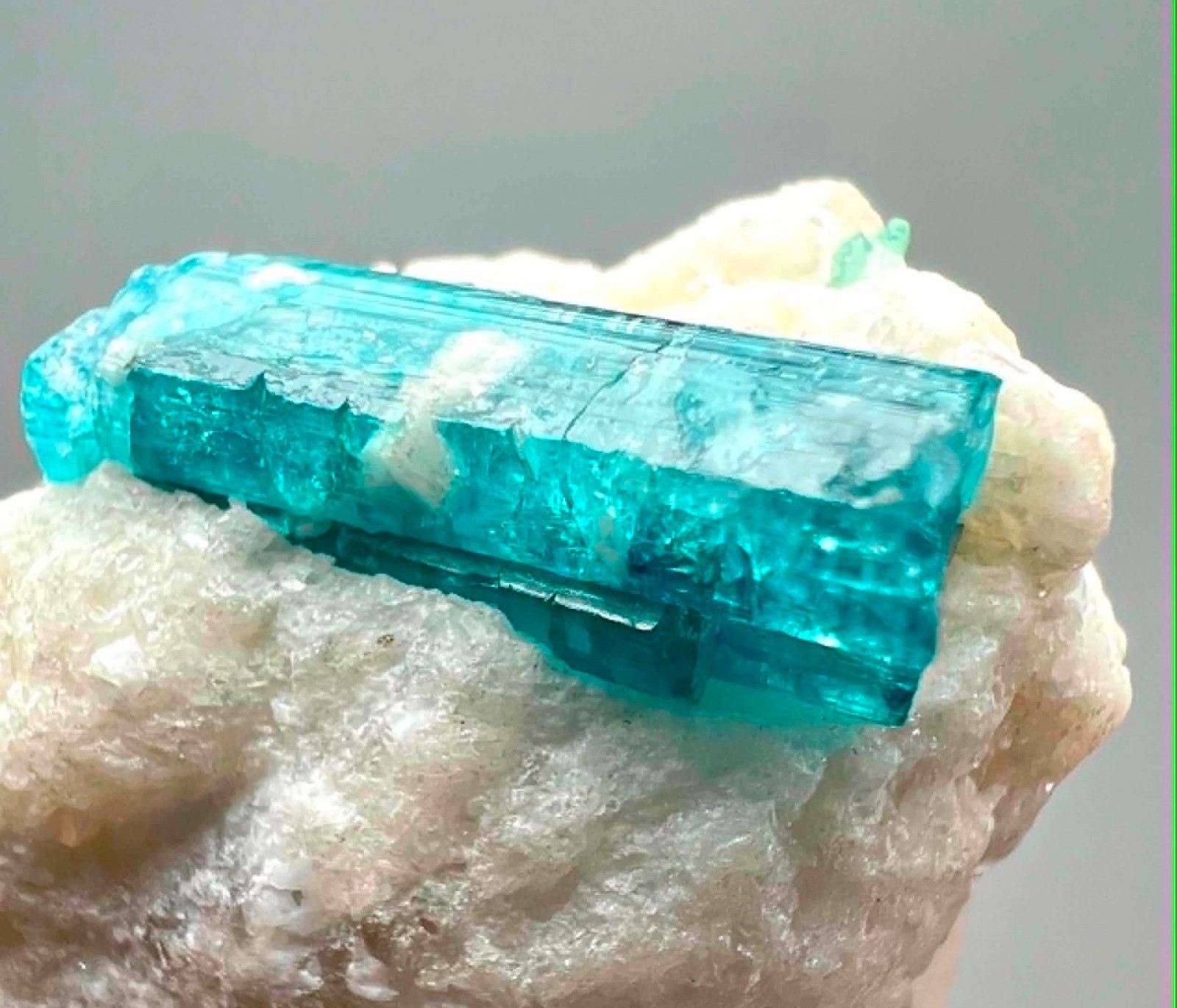 70ct Amazing Blue Tourmaline Crystals On Matrix Specimen From Kunar