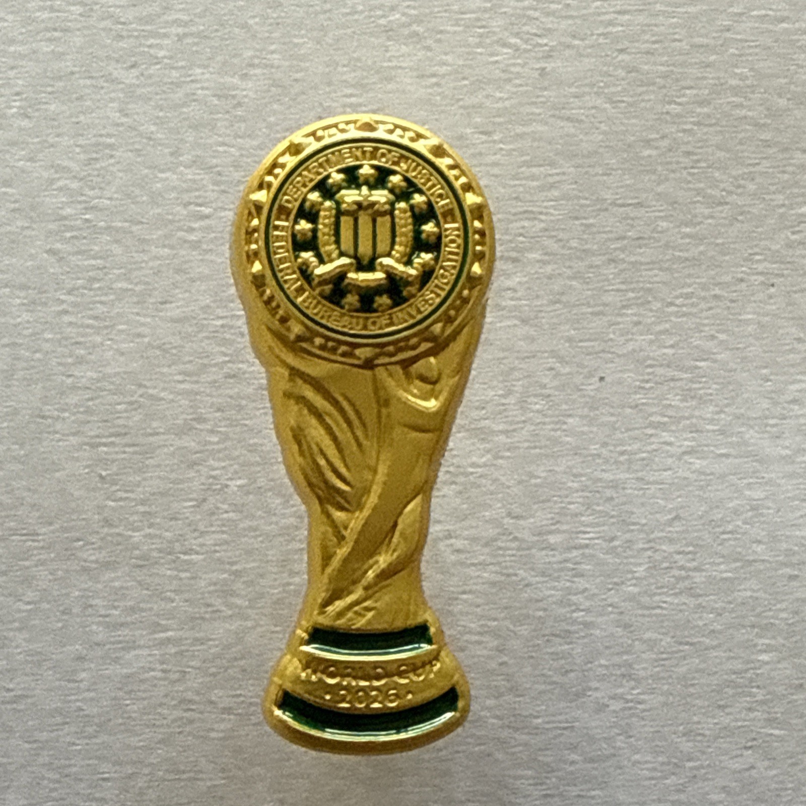 FBI Federal Bureau of Investigation FIFA  2026 World Cup Gold Lapel Pin