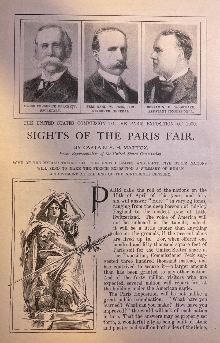1900 Paris Exposition World\'s Fair Grand Gateway Pont Alexandre III illustrated