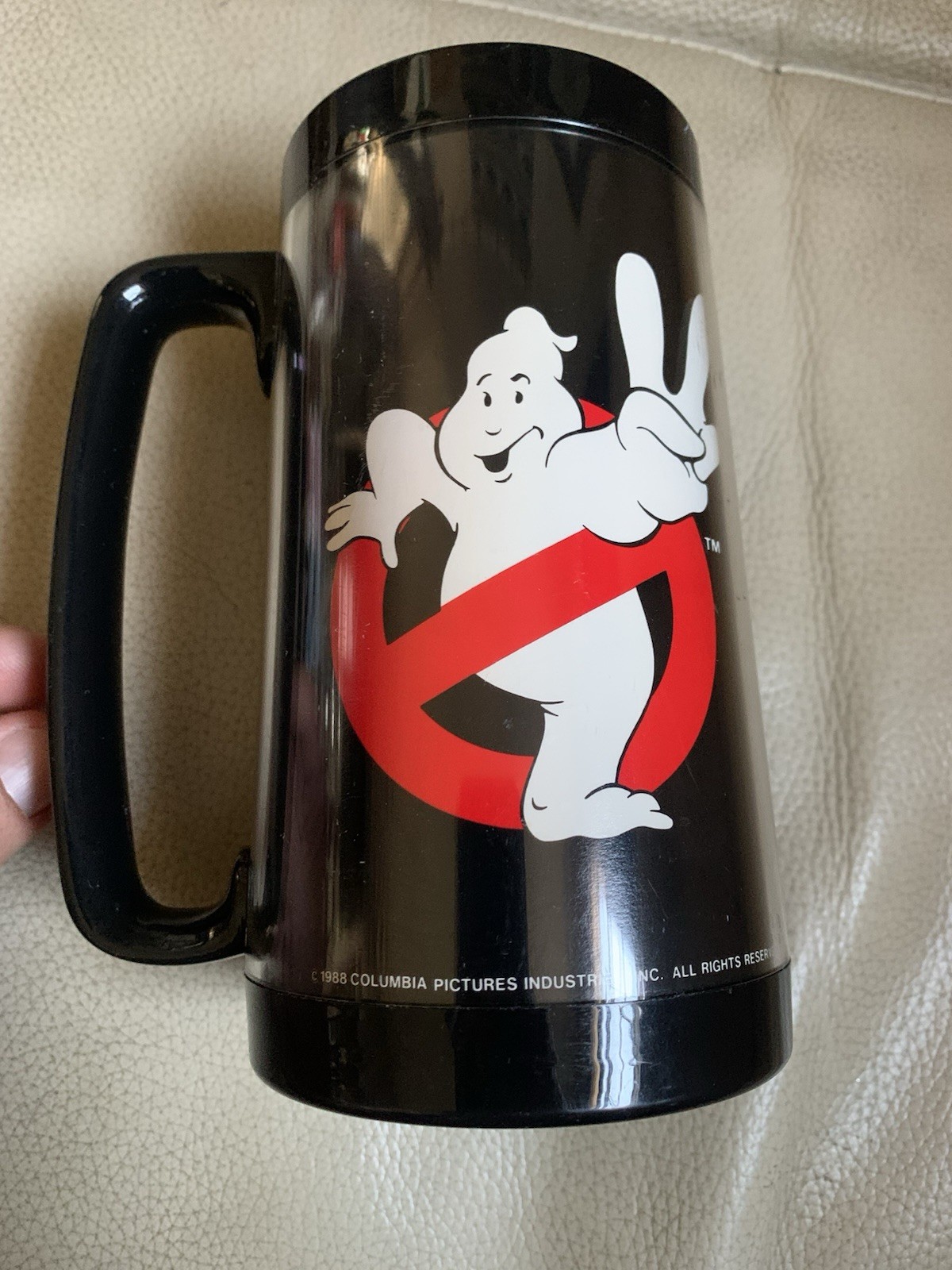 RARE Vintage 1988 Ghostbusters 2 Plastic Insulated Short Mug Cup Thermo-Serv NOS