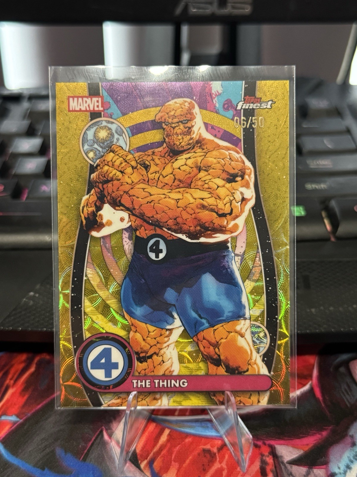 2026 Topps Finest Marvel The Thing 06/50 Gold Refractor 2026 Topps Finest Marvel The Thing 06/50 Gold Refractor
