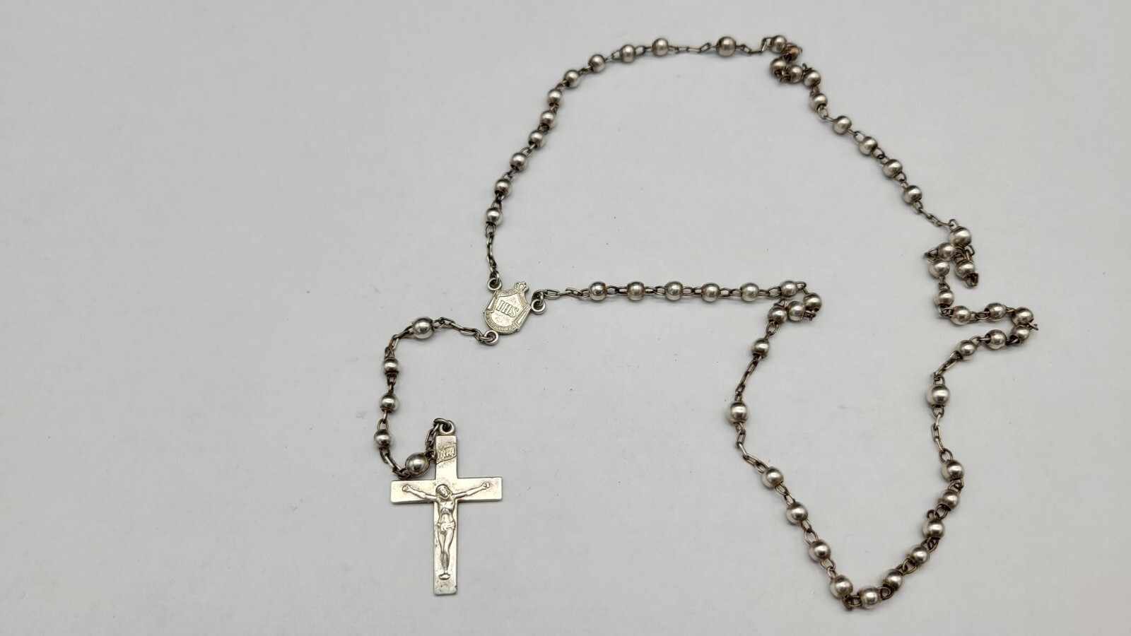 VINTAGE LAMODE STERLING SILVER BEAD ROSARY for BABY