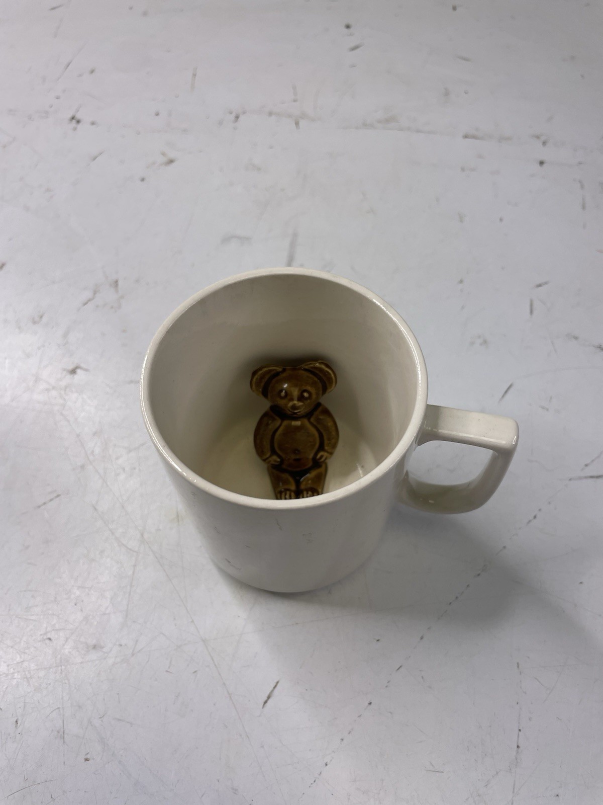 Vintage Peek a Boo Surprise Coffee Mug 3D Teddy Bear Inside Made in Japan 3 3/8\