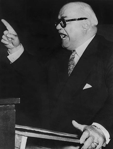 Hoffmann Johannes Politician D CVP SaarlandSpeech on the vote - 1955 Old Photo