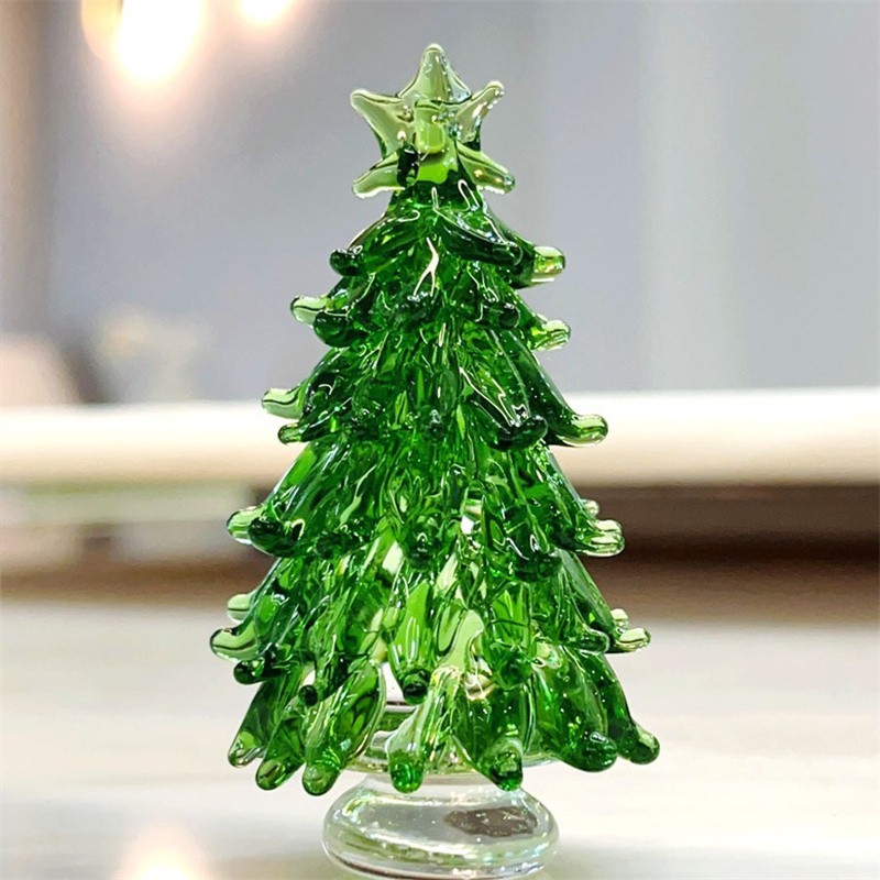 NEW Crystal Christmas Tree Figurine Collectible Glass Xmas Tree Ornament Gift