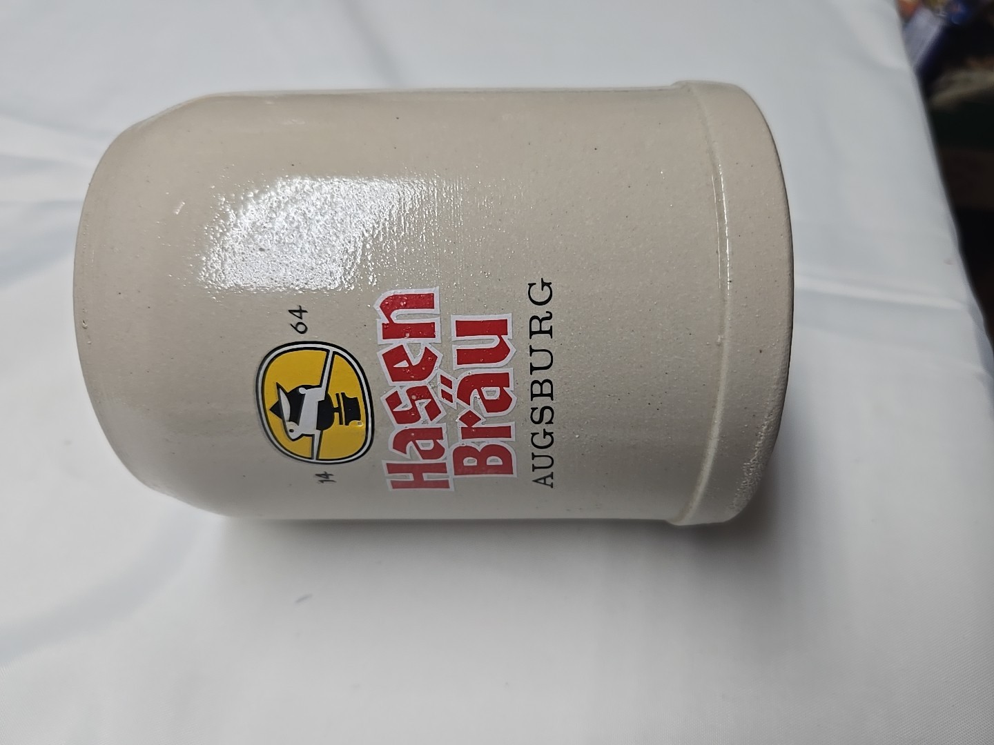 Vintage Bierkrug Hasenbräu Augsburg Steinkrug 0,5 L