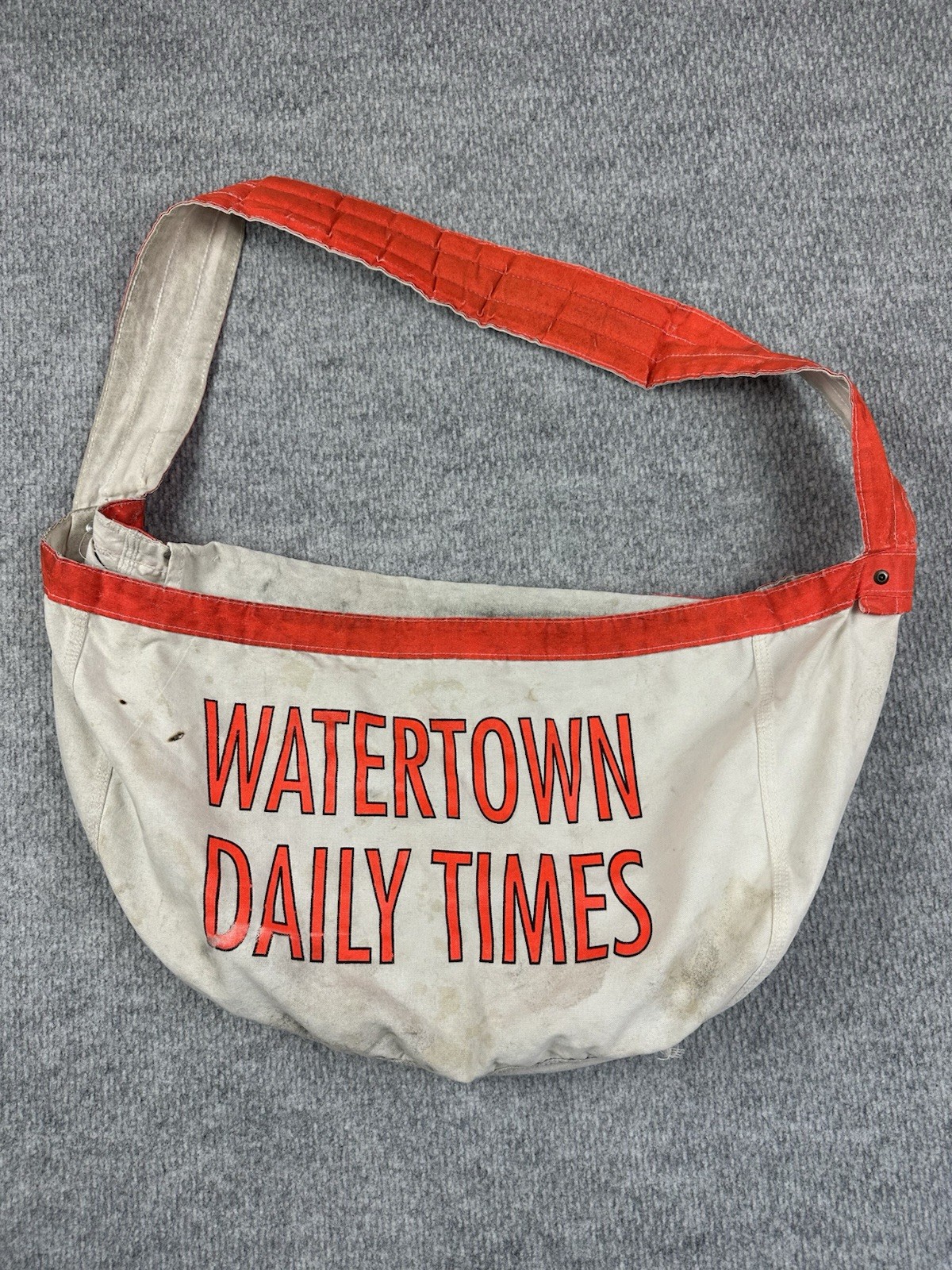 Vintage Watertown Daily Times Newspaper Carrier Canvas Delivery Bag