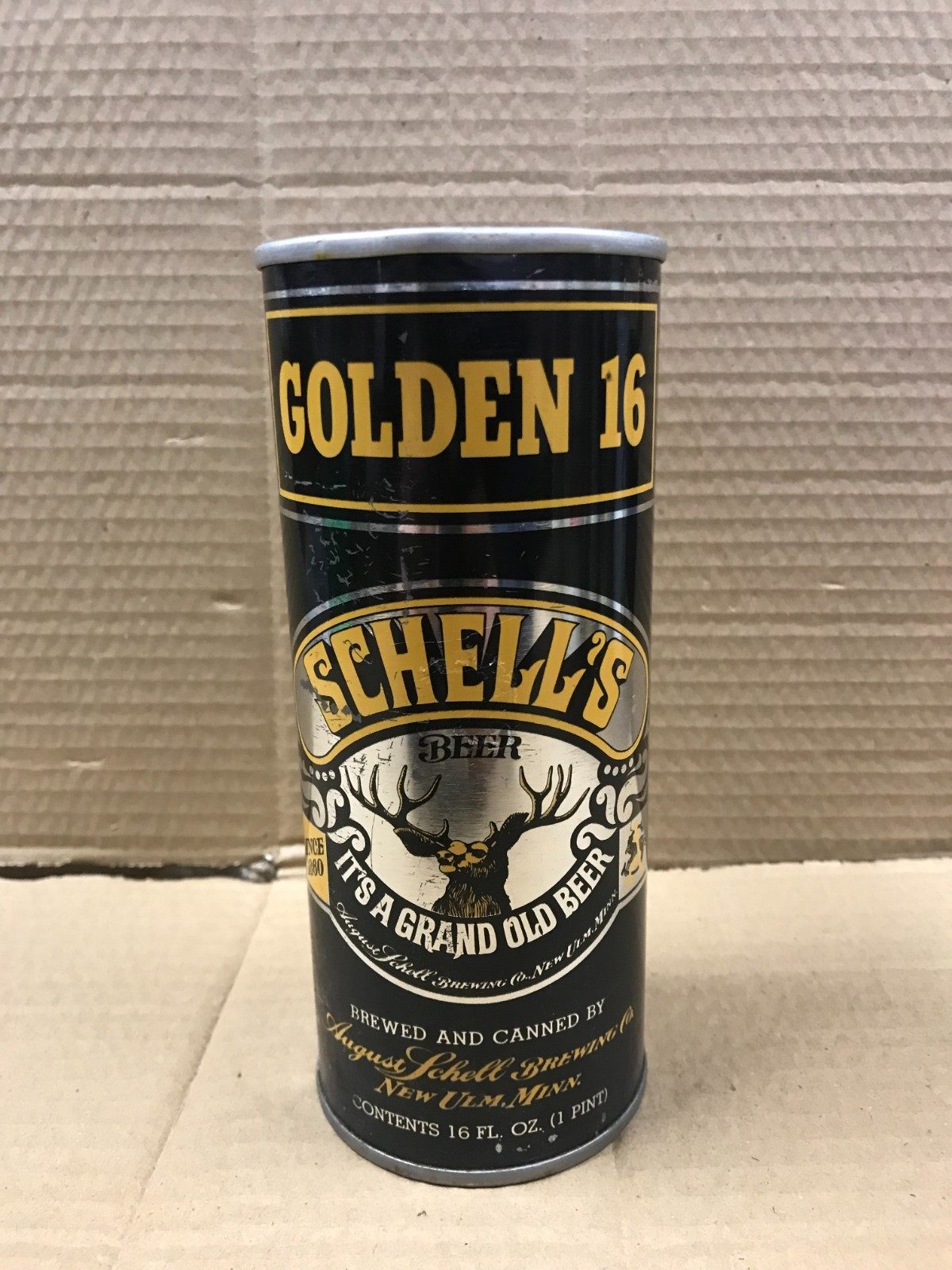 Vintage Schell\'s Golden 16 Empty Pull Top Pint Beer Can Vintage Schell\'s Golden 16 Empty Pull Top Pint Beer Can