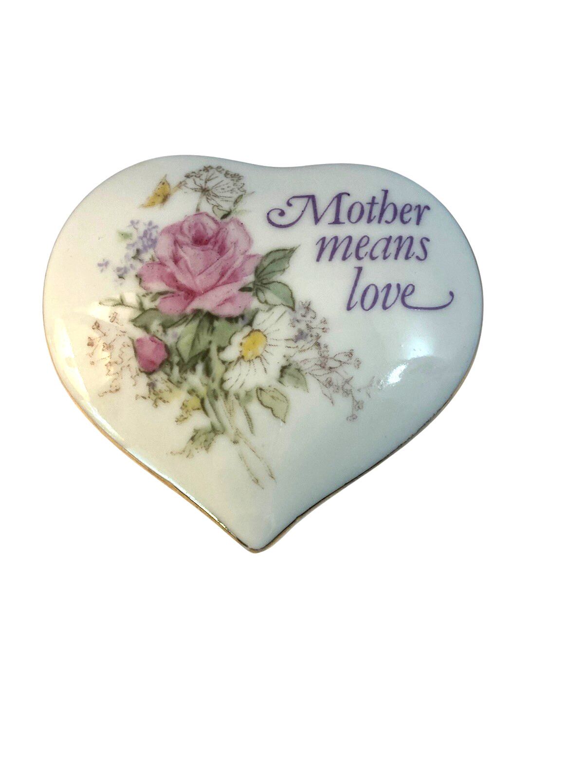 Trinket Ring Box Pink Rose w Lid Mother Gift Japan Napcoware Vintage