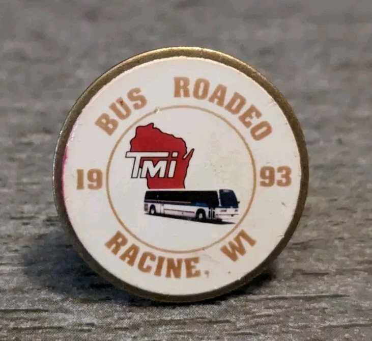 Vintage 1993 Safety Bus Roadeo - Racine, WI Transit Mutual Insurance (TMI) Pin