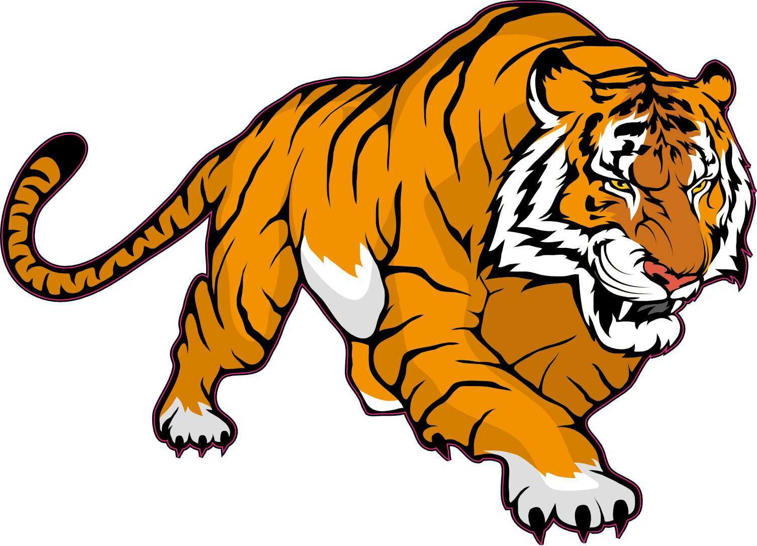 StickerTalk Tiger Mascot Sticker, 5 inches x 3.5 inches