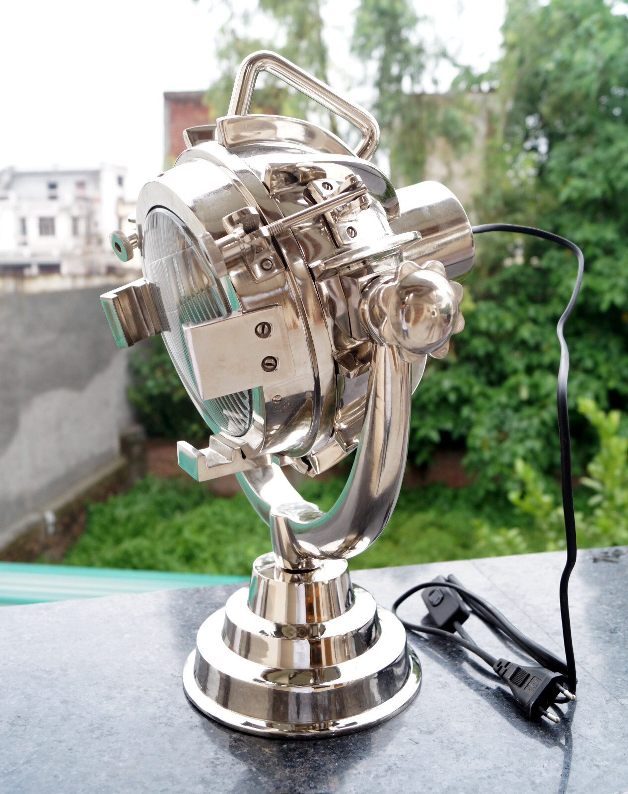 Chrome Table Lamp Search light Spotlight Nautical Lamp Light Home/Office Décor