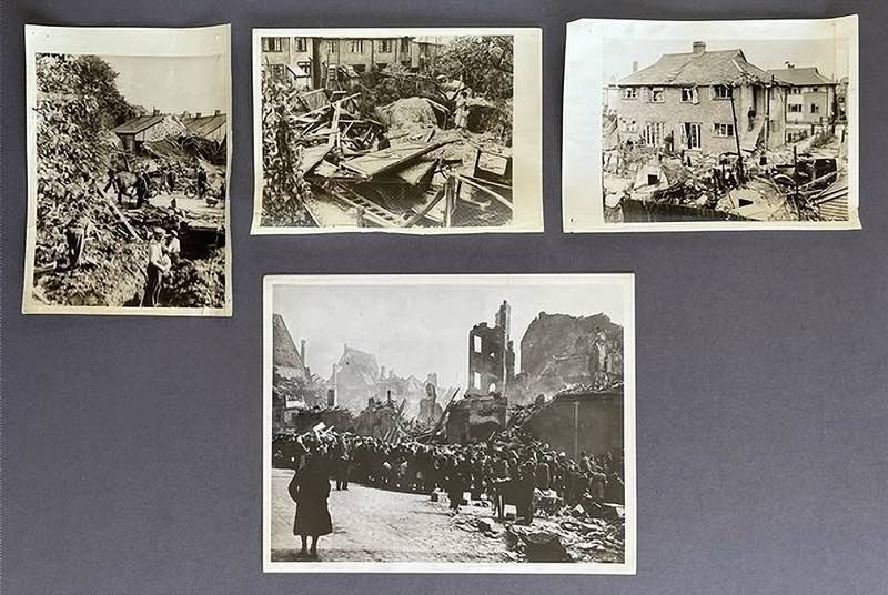 WORLD WAR ll ~ BOMBING OF LONDON (BLITZ) ~ (4 PHOTOS) - 1940-41