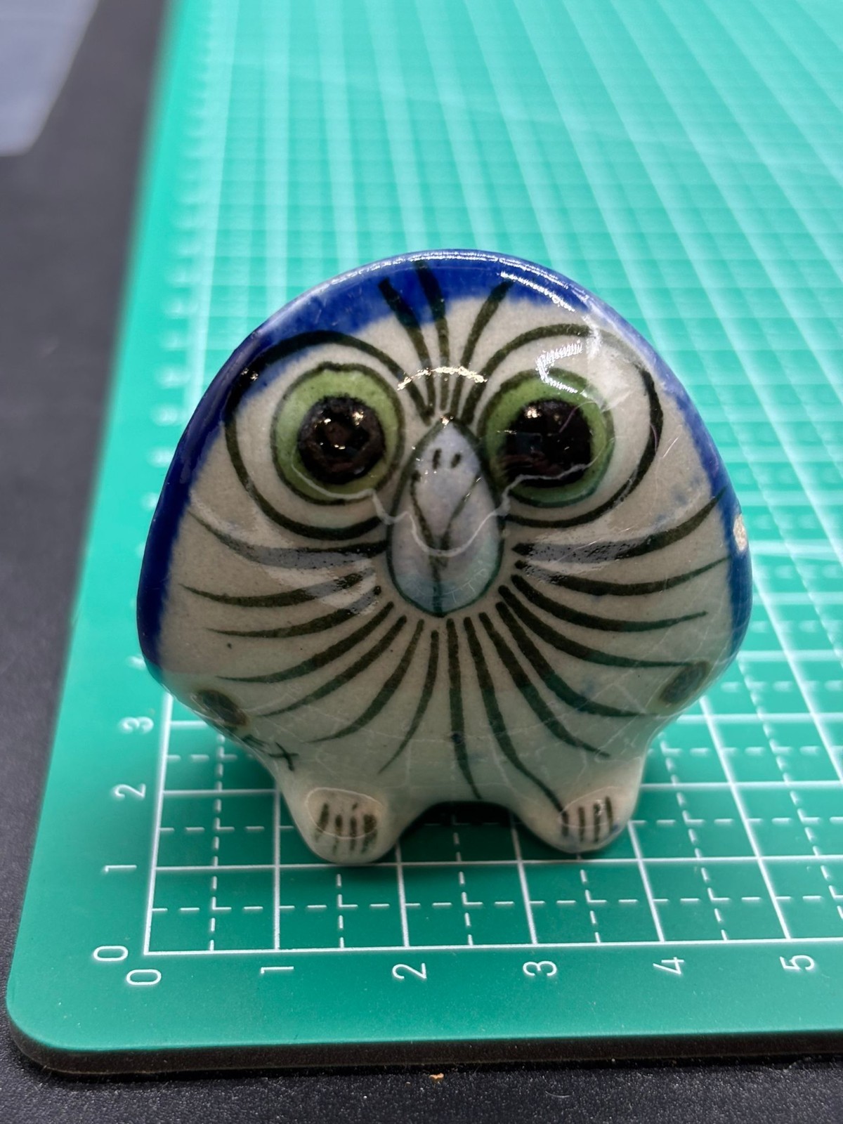 Vintage Hand Painted Mexican Tolana Folk Art Clay Pottery OWL Figure Vintage Hand Painted Mexican Tolana Folk Art Clay Pottery OWL Figure