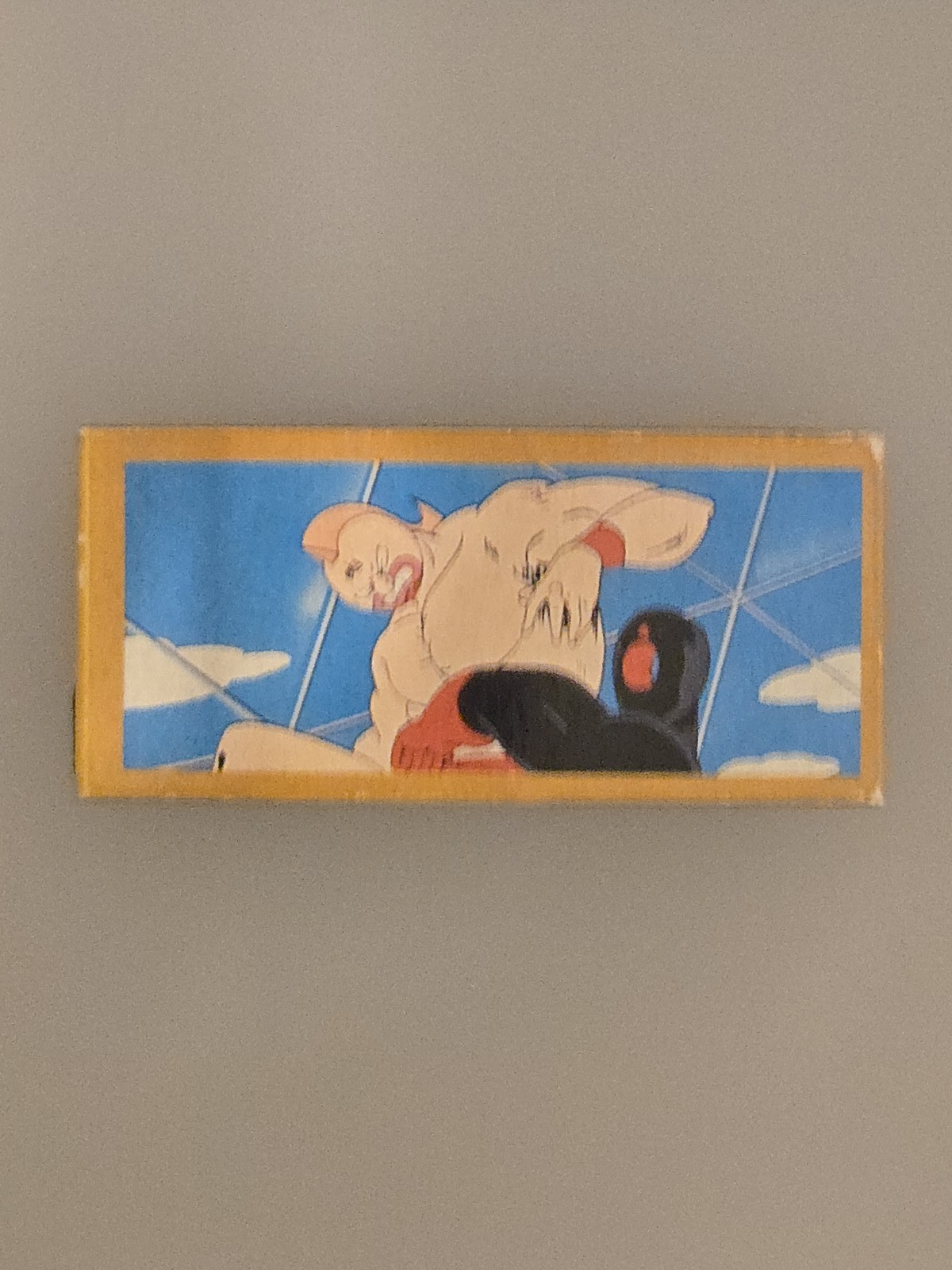 1980s Kinnikuman Muscle Bald Wrestler Blue Background Japanese Fridge Magnet