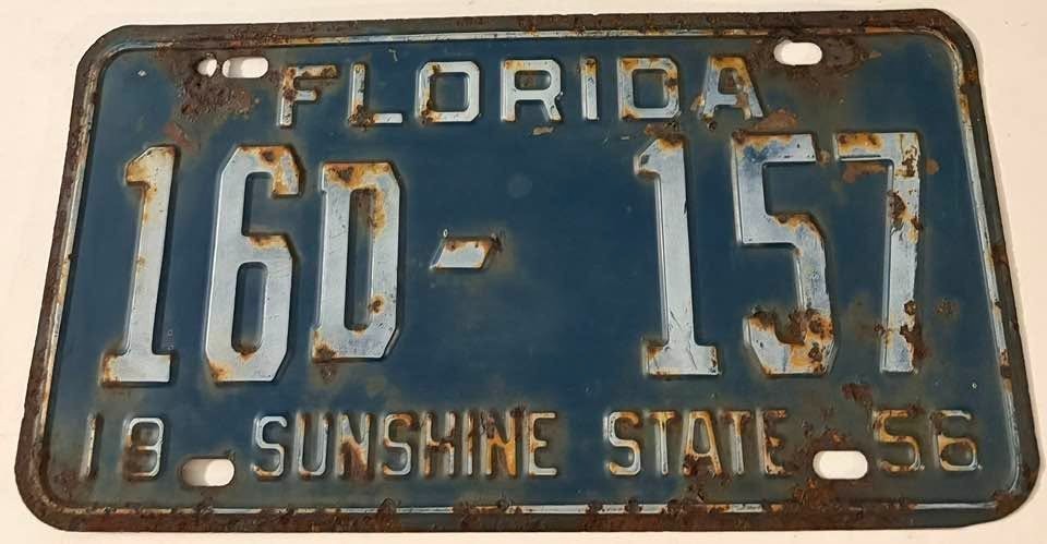 Vintage 1956 Florida License Plate 416D 157 Sarasota County North Port Venice