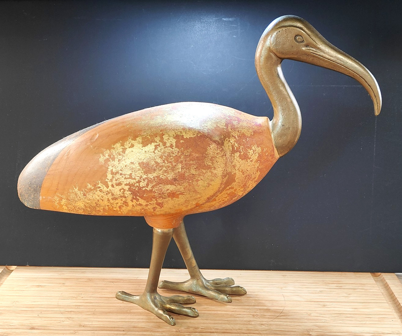 SARREID X-Large Bird ITALY MCM Brass & Wood 18\
