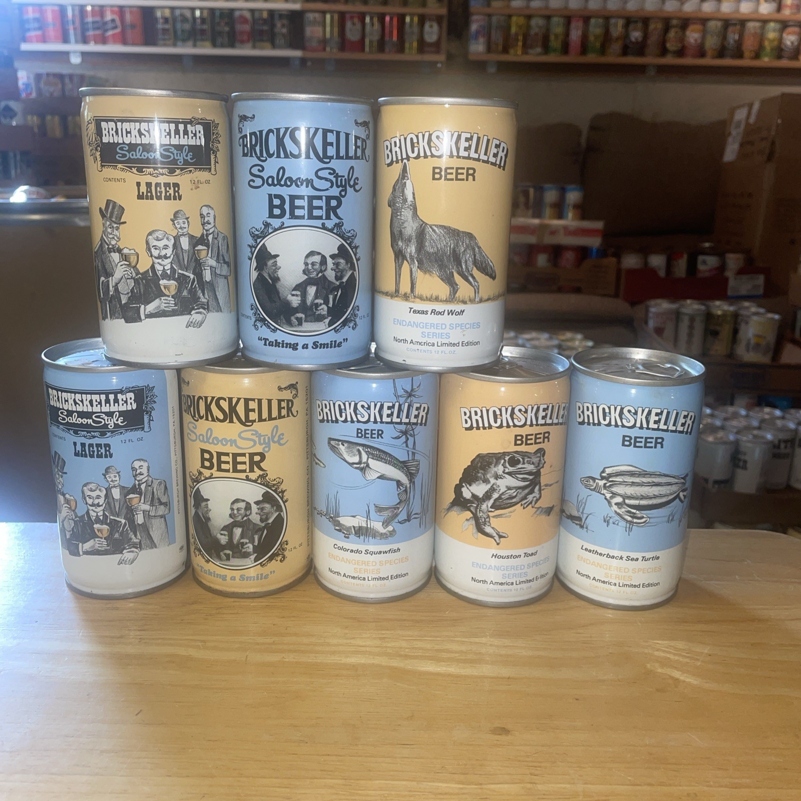 8 Different Brickskeller Beer Cans (Empty)