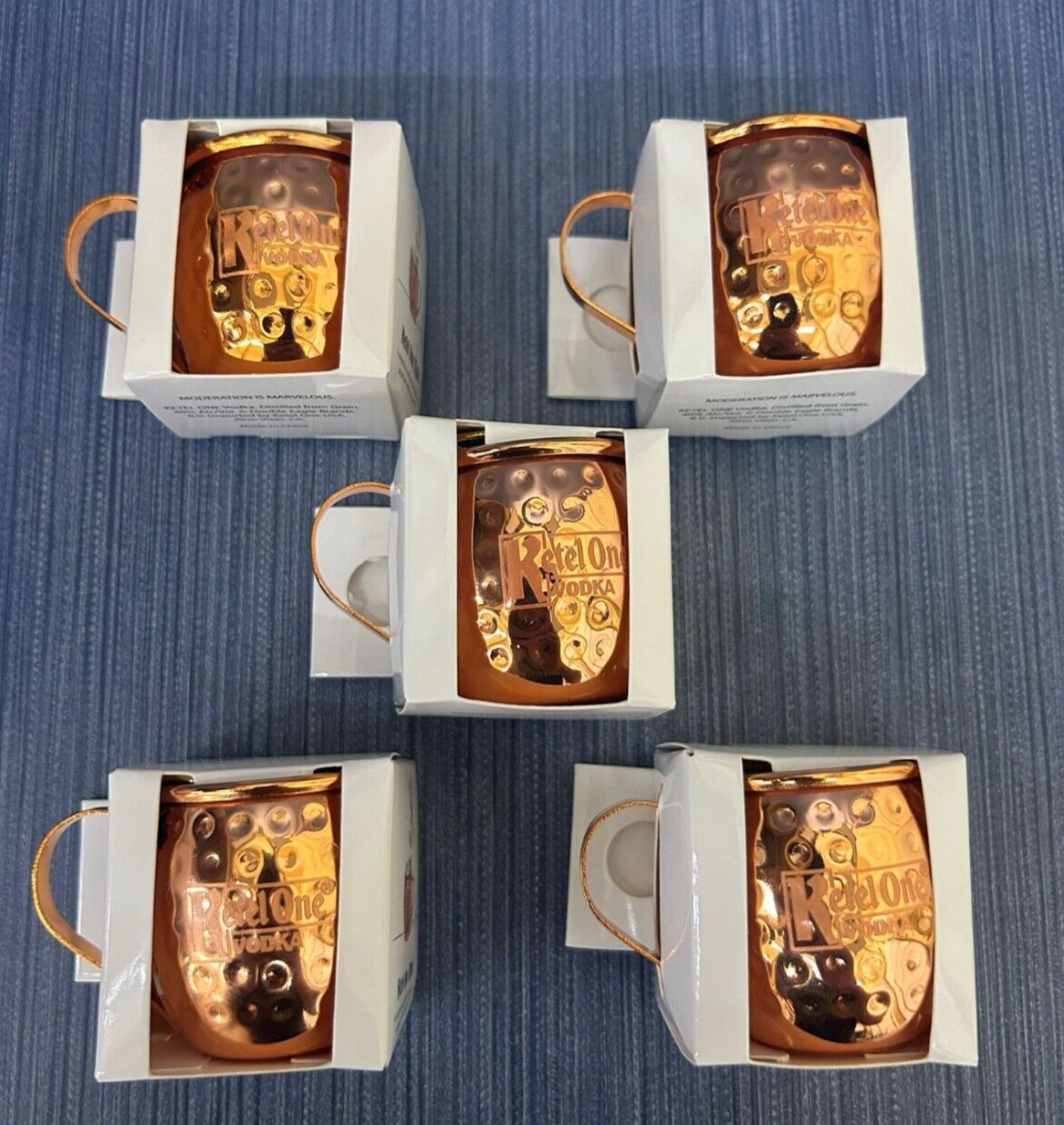 lot of 5 Ketel One Vodka Mini Moscow Mule Shot Mug One Time Promo