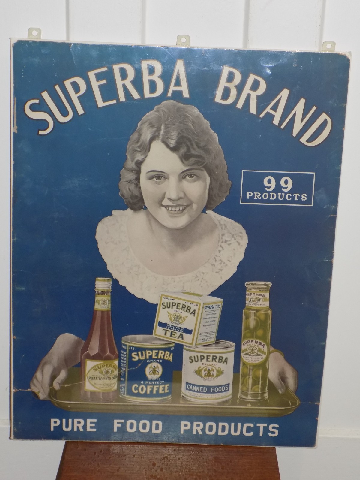 Vintage Superba Brand Advertising Cardboard Sign Vintage Superba Brand Advertising Cardboard Sign
