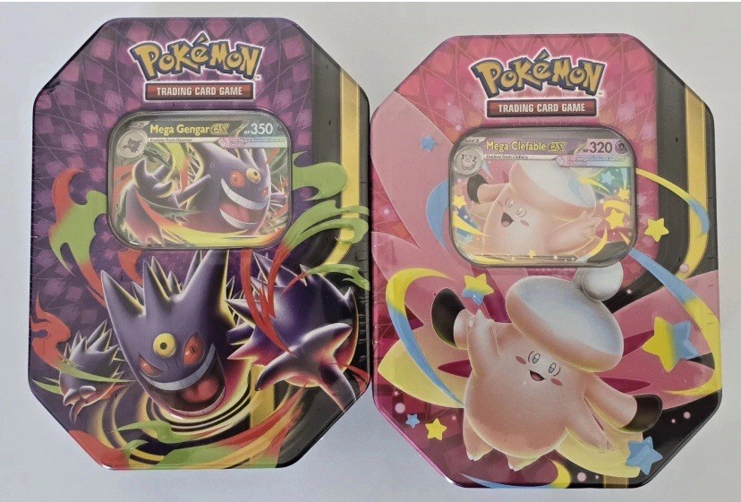 Mega Gengar ex & Mega Clefable ex Moonlit Tins - Pokemon TCG NEW & SEALED